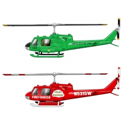 Model Plastikowy - ATLANTIS Models Helikopter 1:72 Snap Huey Helicopter 2 Pack Gunship/ Firefighter - AMCM1026